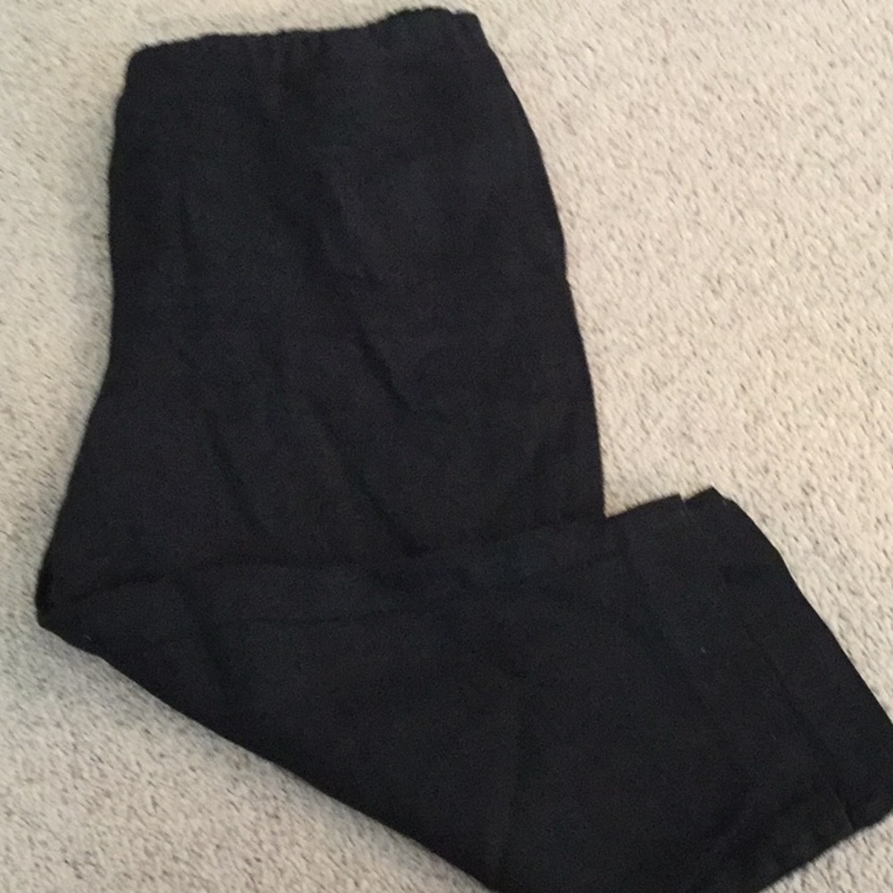 Black linen capris, Size large petite
